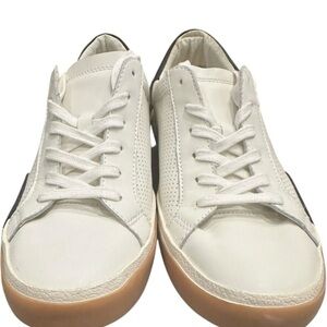 Dolce Vita Womens Zina Sneakers White/Black Lace-up Leather Low-Top Size 7 NWT